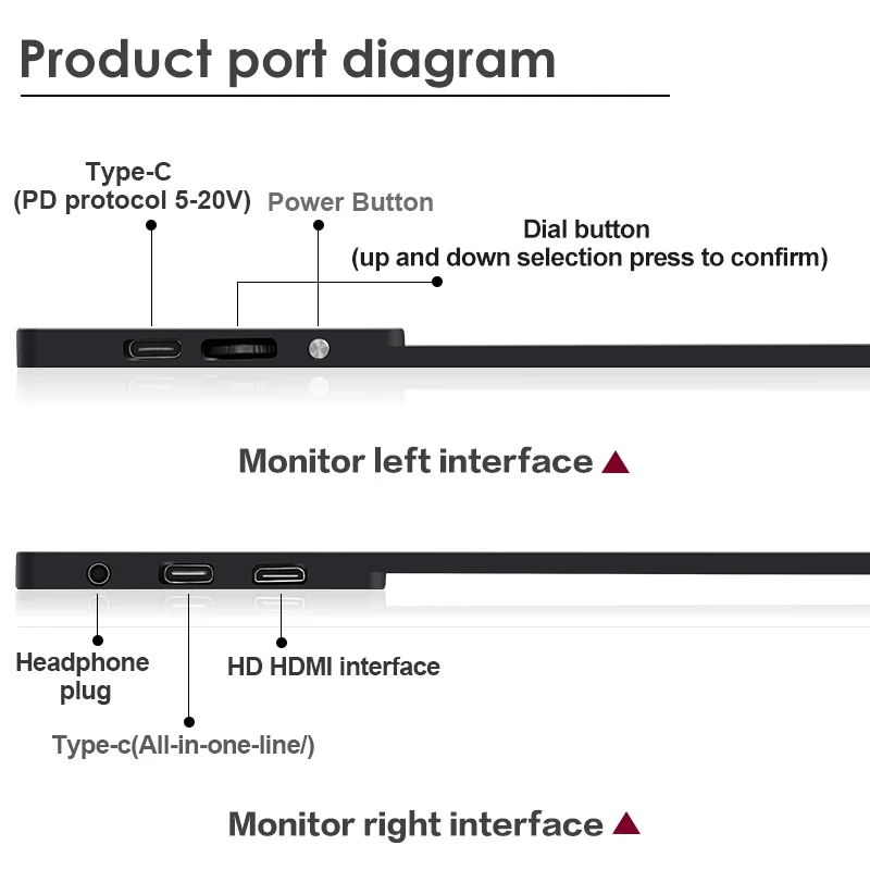 
13.3 inch1080p touch screen monitor outdoor hd lcd portable computer led game monitor for laptop PC PS4 