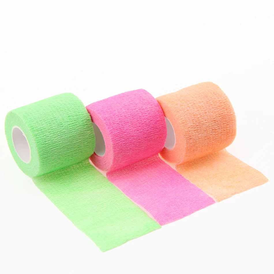 
Stock clearance sales latex and latex-free colored elastic supportive cohesive bandage wrap for animals 