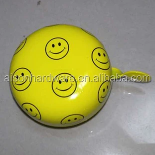 Best selling products in europe 2020 lovely child bike loud ring bells yellow bike bells with Smiley