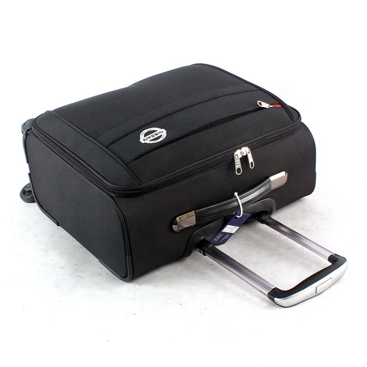 Gift order accepted custom low MOQ 16 inch Nylon fabric rolling lockable business laptop suitcase