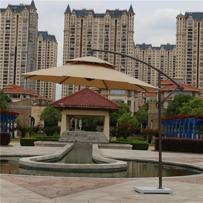 
New arrival double top outdoor banana umbrella outside beach golf inverted fold folding custom large outdoor big umbrella garden 