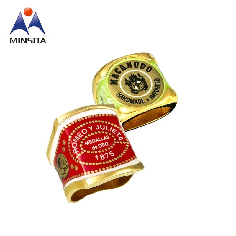 Minsda Cigar Label Custom Printing Embossed Gold Stamping Cigar Band Label