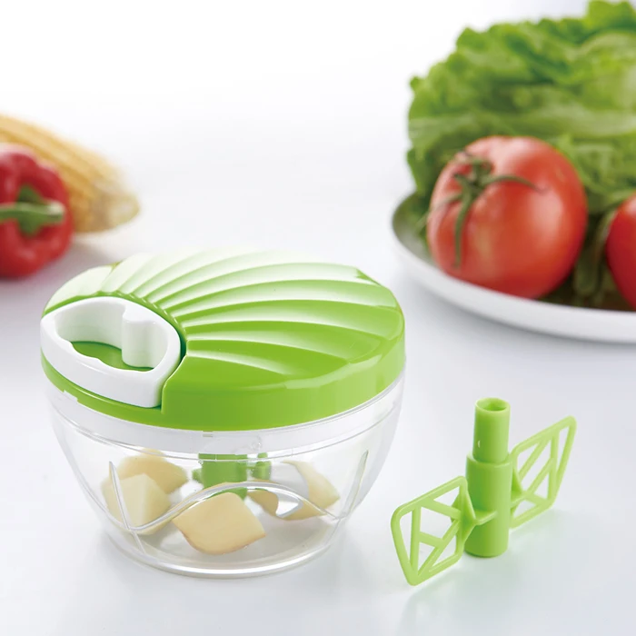 2 IN 1 manual blender vegetable chopper hand pull chopper vegetable food cutter spinner and chopper grater with container