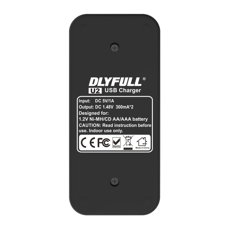Hot-selling Ni-MH/CD AA battery two-slot USB charger with two LED indicators