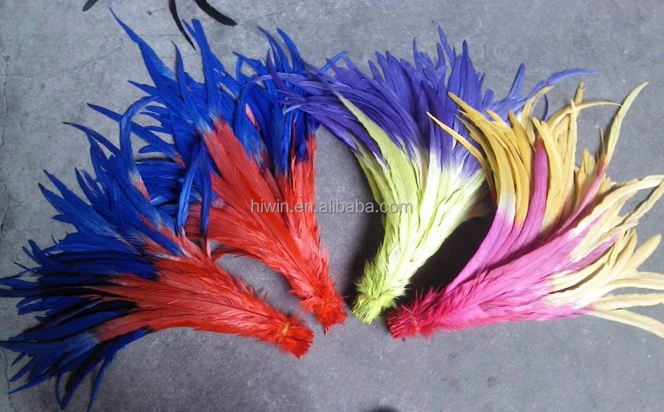 Dyed in two colors Rooster Coque Feather