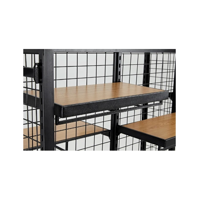 2019 rustic shelf stand shelving system metal rakcs movable gondola foldable display rack oil display shelf stands rack storage