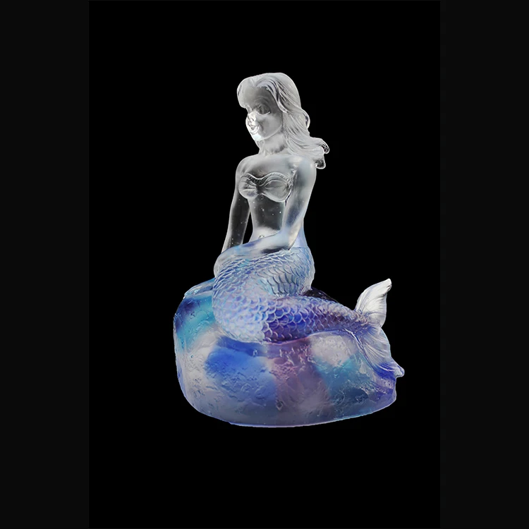 Crystal Glass Cube Souvenir Fengshui Liuli Business Gift Folk Art China Animal Painting Painted