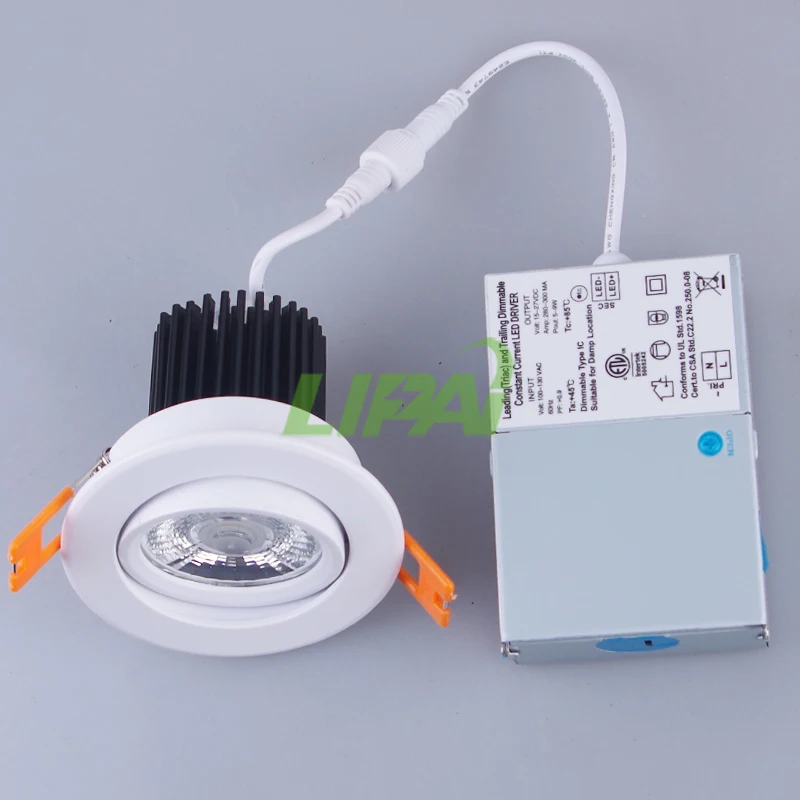 3inch 7W Dimmable Recessed LED COB Downlight with ETL ES approved CCT Changeable 1800k2000k3000k CRI90 IP44 980lm