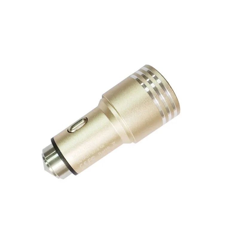 
Dual USB on-board charger adapter Aluminum alloy metal vehicle charger 