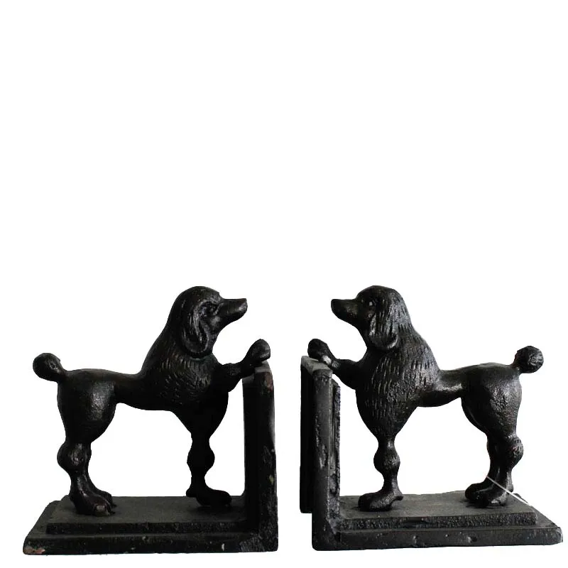Factory cast iron dog bookends for home decor