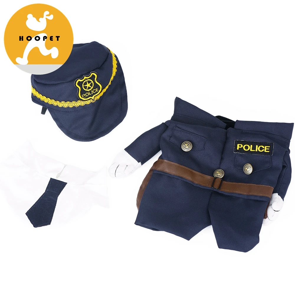 Funny Pet Hooded Policeman Costume for Small Dogs & Cats Party Cosplay
