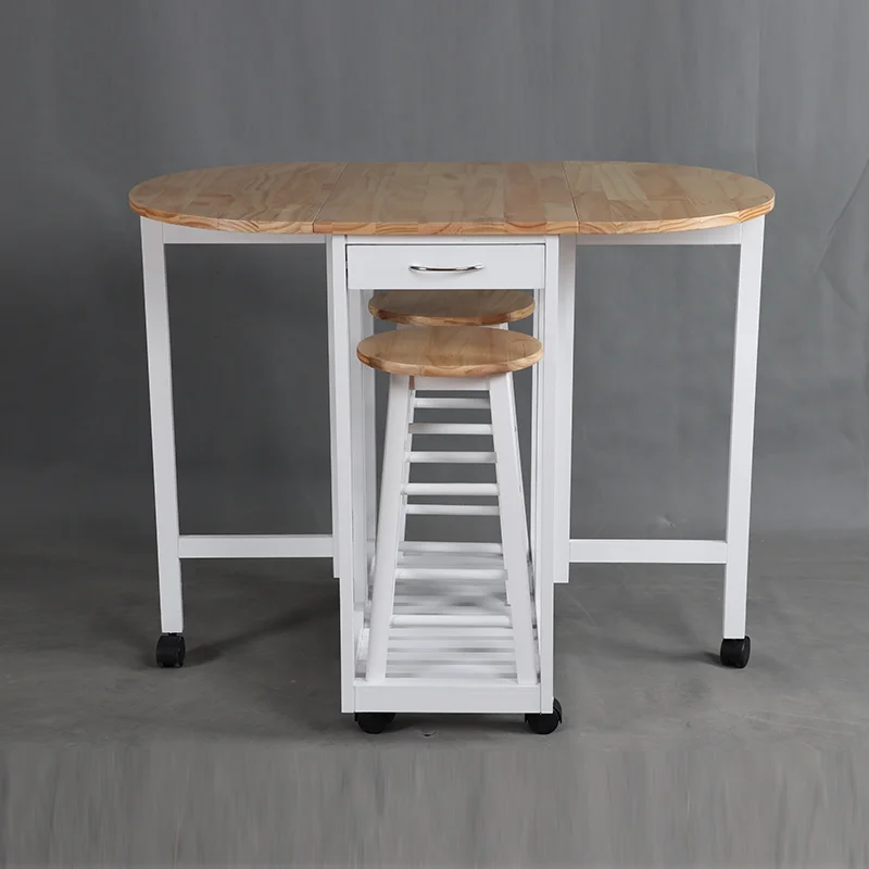 MDF Pine wood folding designs modern wooden dining table with wheels