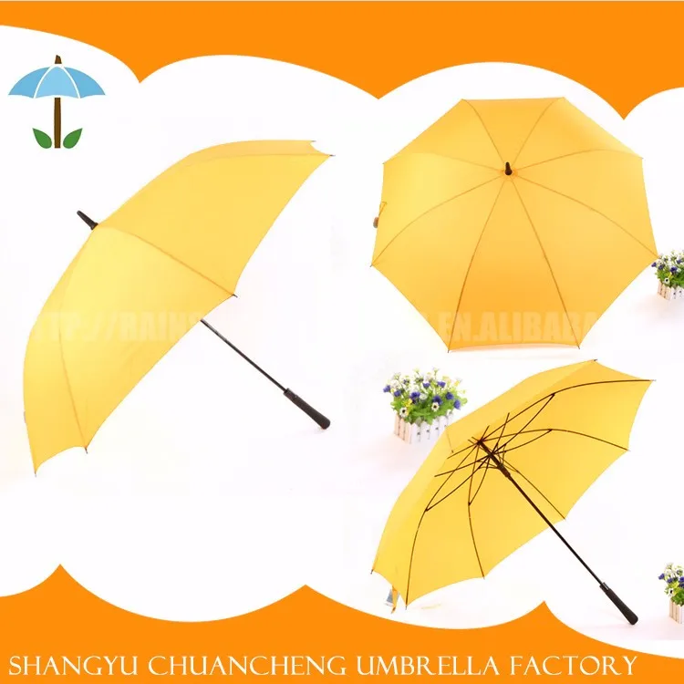 Windproof Beautiful Straight Yellow Umbrella Wholesale