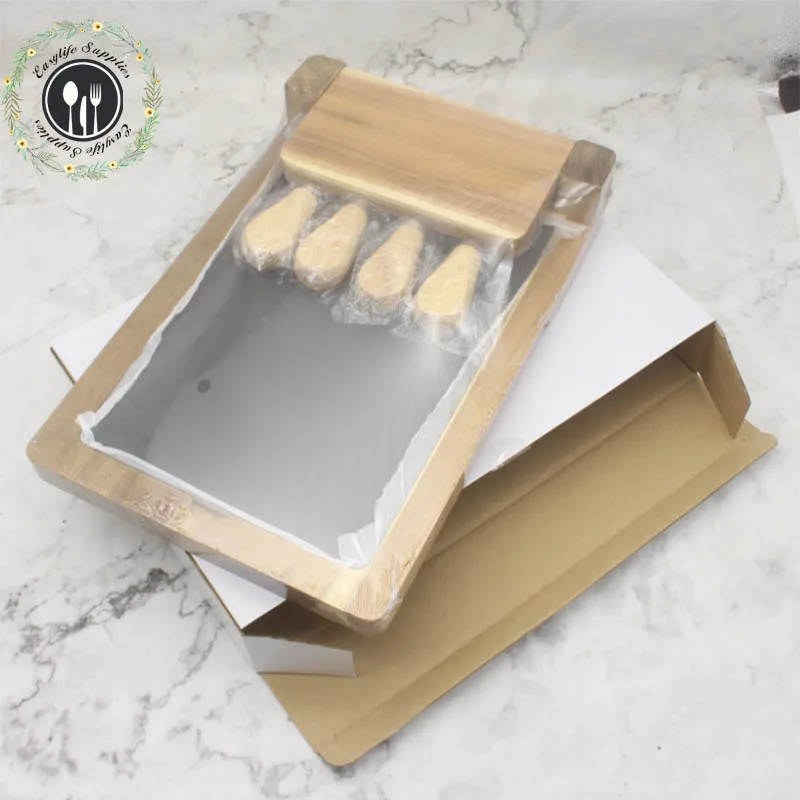 Guangzhou supplier Cheese knife set Cheese Plate Party Serving Tray Removeable Slate Cheese board set