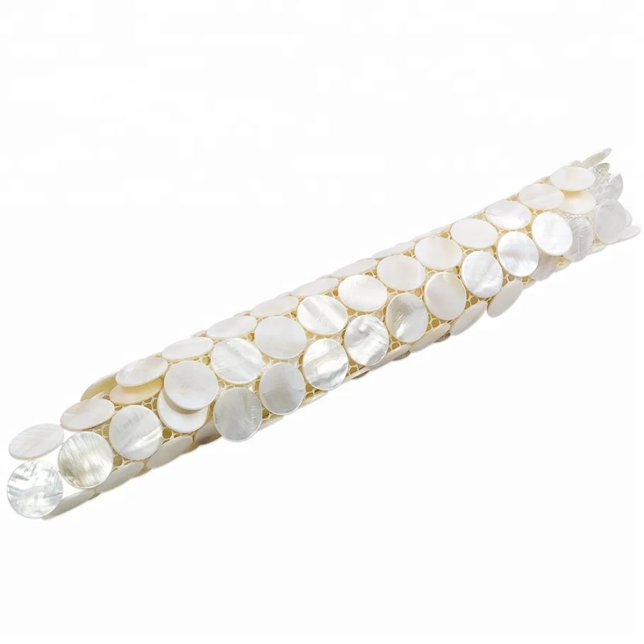 Decorstone24 Mother Of Pearl Penny Round Mosaic White Backsplash Wall Tile