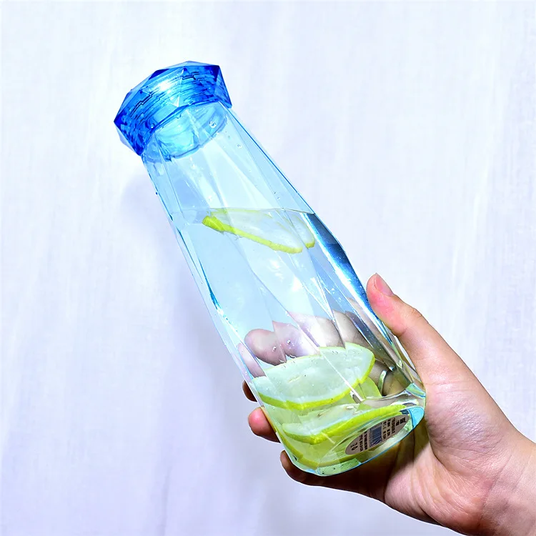 new hot  portable shape diamond plastic water bottle