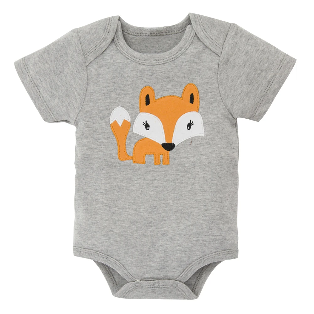 High Quality 2 PCS Cool Little Fox Print Baby Rompers Bodysuit Set Boys Clothing Jumpsuit Bamboo Soft Fabric For Newborn