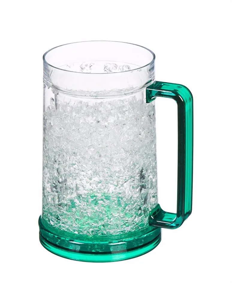 16oz cheap plastic Double Wall Gel Frosty Freezer Mugs for beer