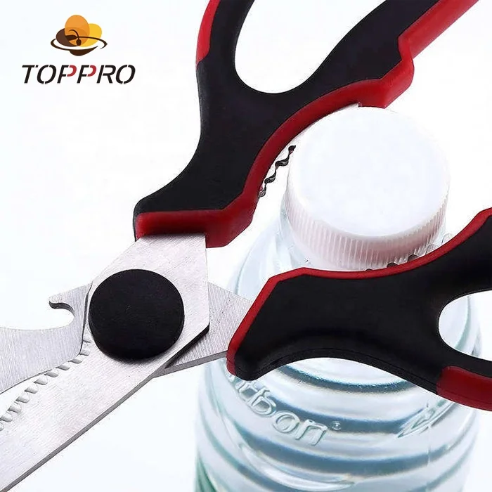 
toppto TPR handle Multi Stainless steel purpose chicken bone kitchen scissors shear 