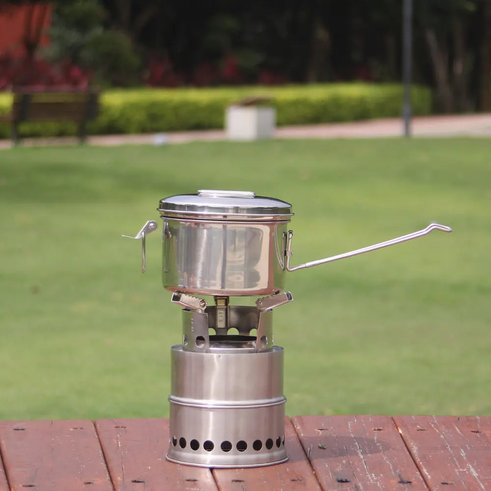 
folding Stainless Steel 1-2 People camping wood stove manufacturers alochol stove for outdoor picnic backpacking 