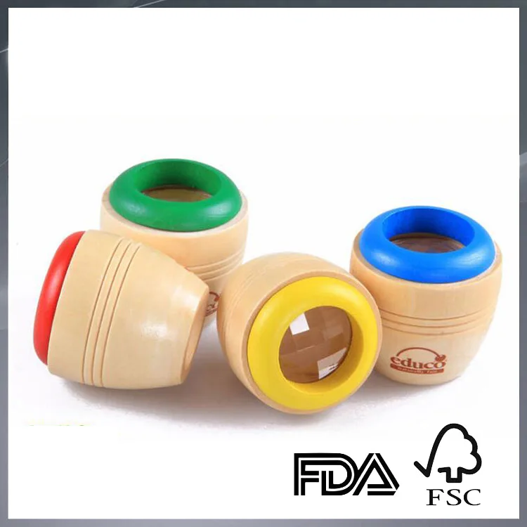 custom natural wood kaleidoscope children wood toy kaleidoscope