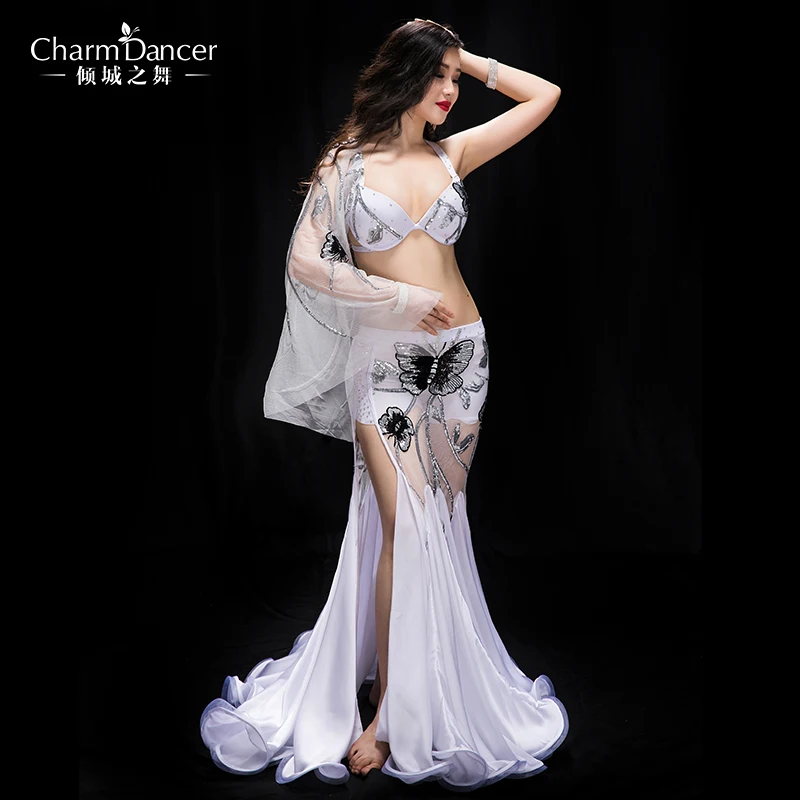 
YC045 Performance Professional bellydance costumes spandex and silk satin belly dance wear for girl 