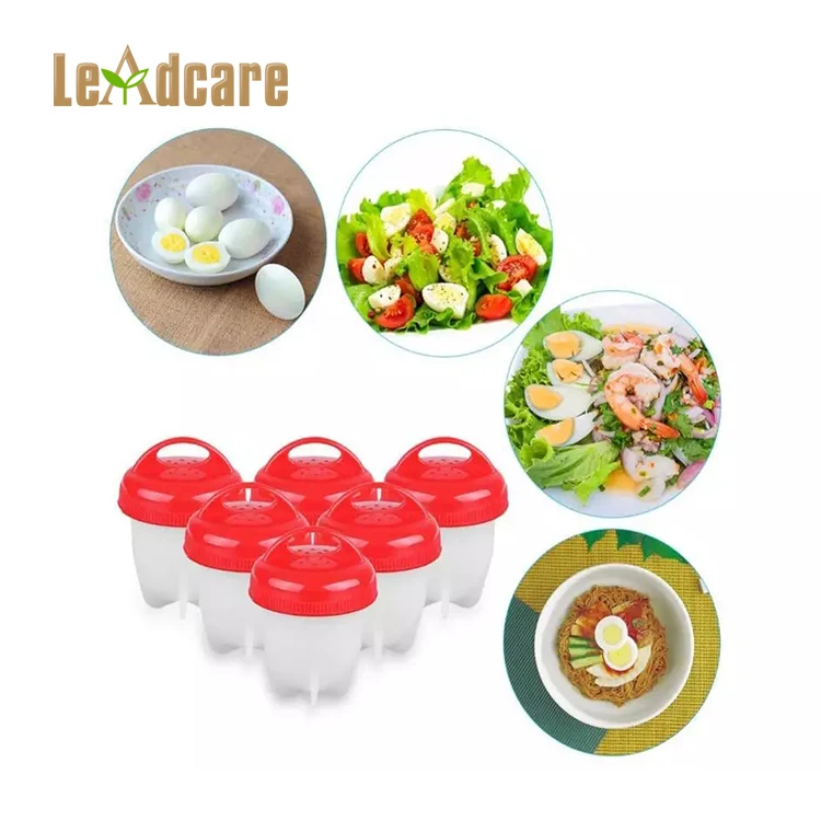 Hot Sale 6 Packs Kitchen Silicone Egg Cooking Tray BPA Free Non-Stick Poacher Fast Poaching Hard Boiled Egg