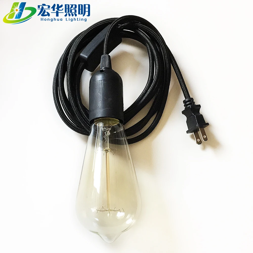 Retro Loft Holder Industrial Pendant Lighting Lamp Cord Set