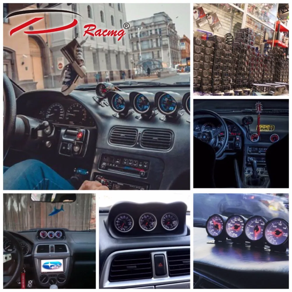 52mm Apillar Universal Black Triple A pillar gauge pod For Right Hand Drive Car Vehicle A-pillar gauge pod