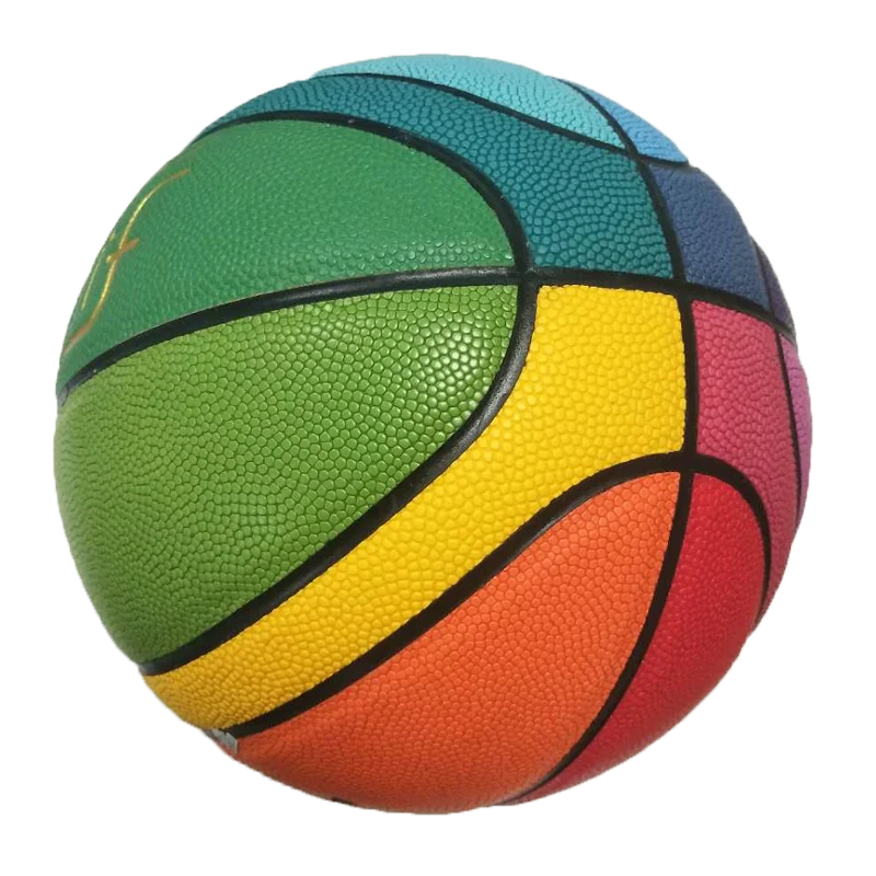 colorful customized pu leather moisture absorbing basketball size 7girls club training