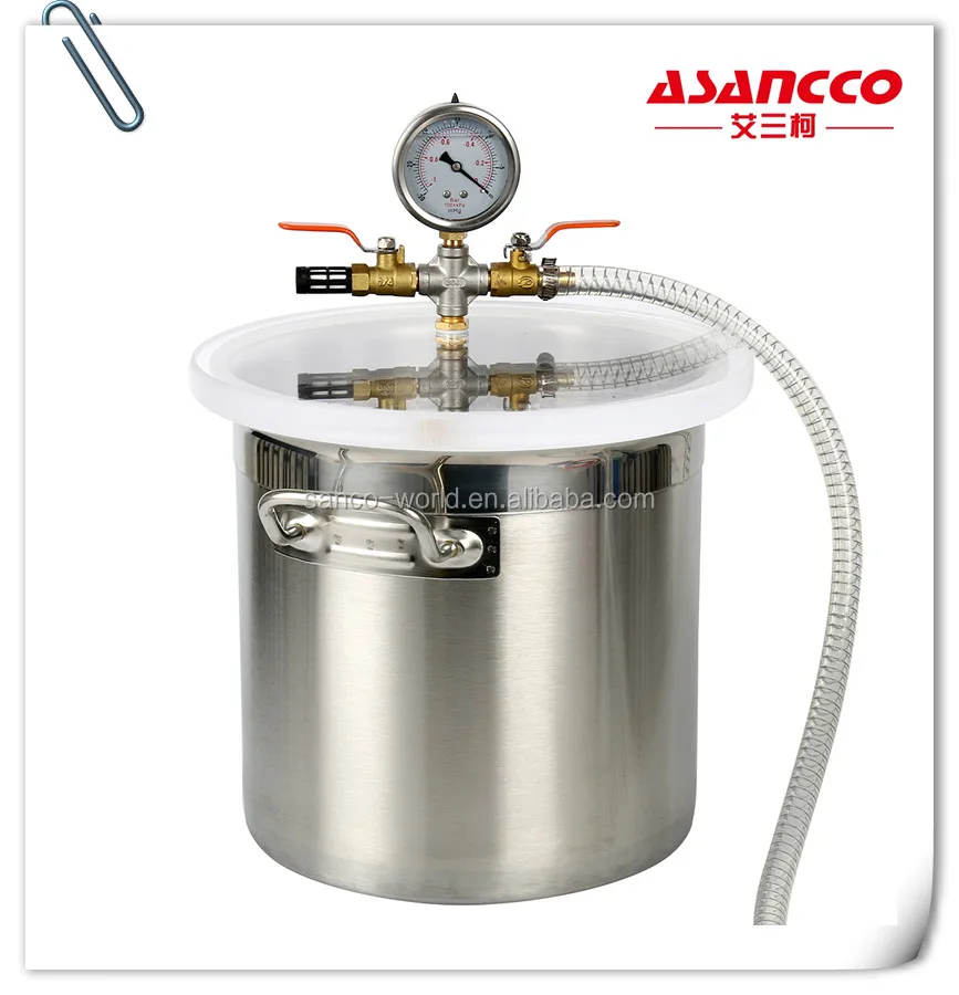 5 Gallon Vacuum Chamber + 3CFM Single Stage Pump HVAC to Degassing Silicone Kit