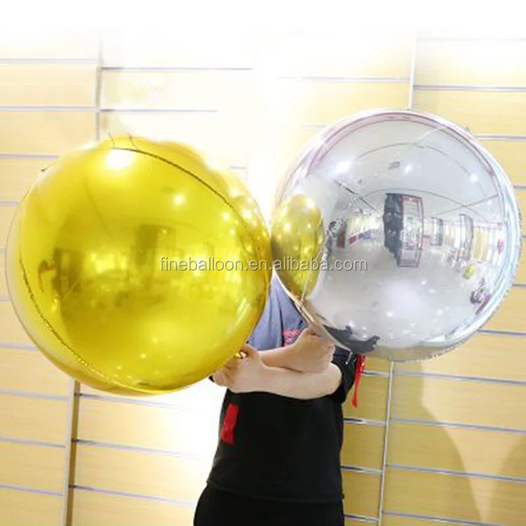 China Wholesale Happy Birthday party Balloons Gold silver 32 inch real round foil helium 4D balloons