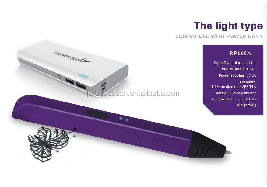 Slim Design Hot Sale 3D Printing Pen for Diy Tool Digital Printer Multi Color Printing 1 Year,1 Year Plastic Material Multicolor