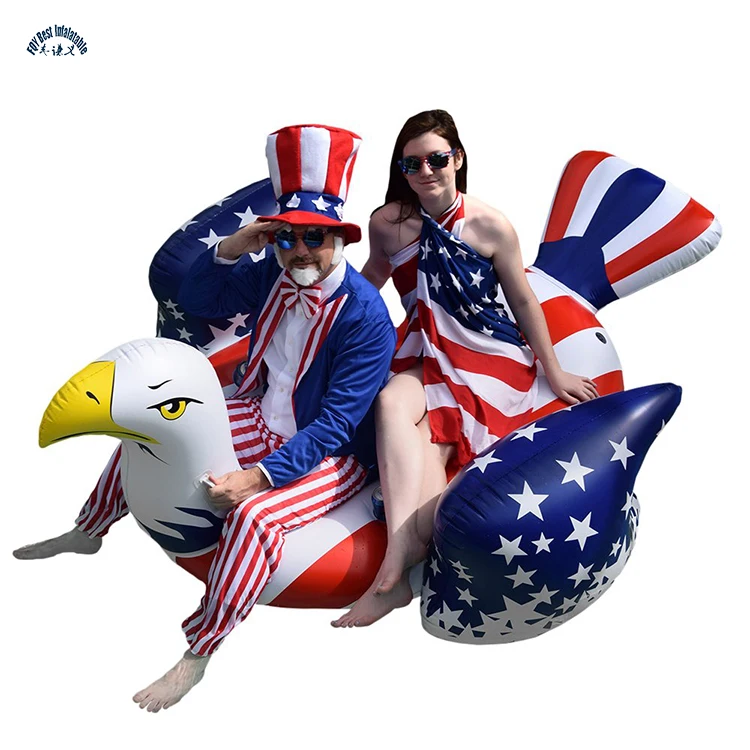 
4Pcs Water Sports Inflatable Bumper Game SwimmingPoolFloat American Bald Eagle Ride-On Row Gladiator Toy 