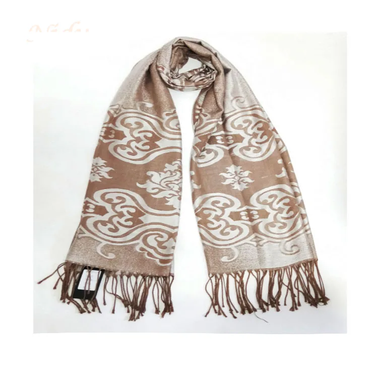 Factory promotional jacquard floral pashmina scarf cheap shalws women low MOQ