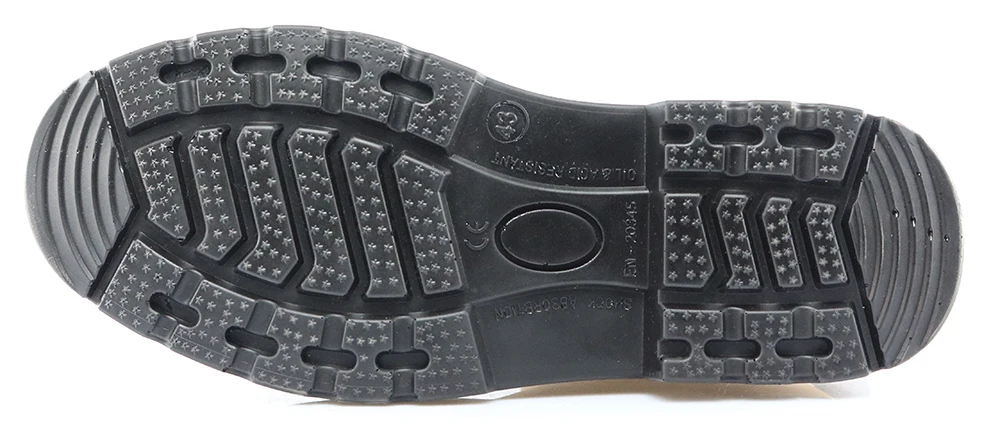 
High ankle oil slip resistant nubuck leather double elastic gore labor protection puncture proof safety men boots steel toe cap 