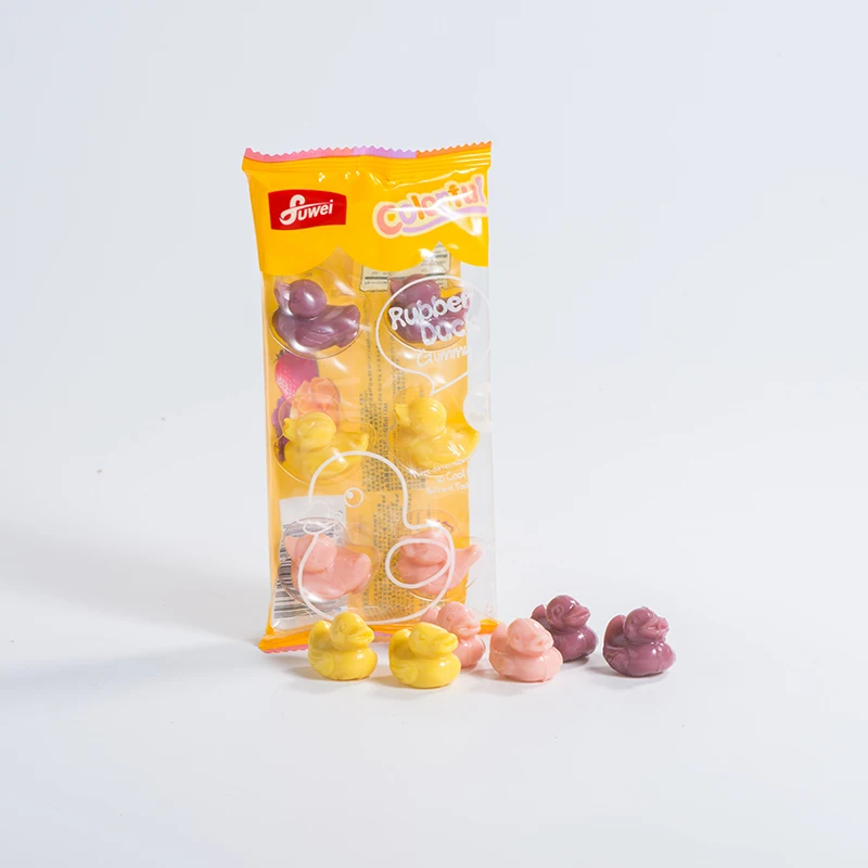 three-dimensional center filled fruit juice gummy bear candy