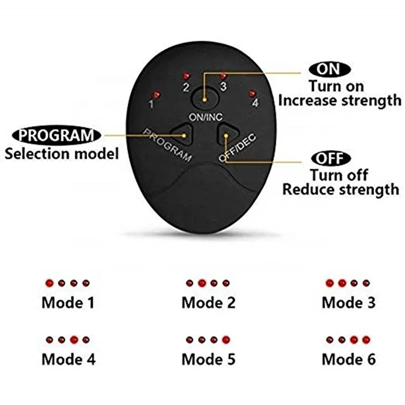 Smart EMS Wireless Body Machine Abdomen Muscle Training Six Pad Massage Trainer