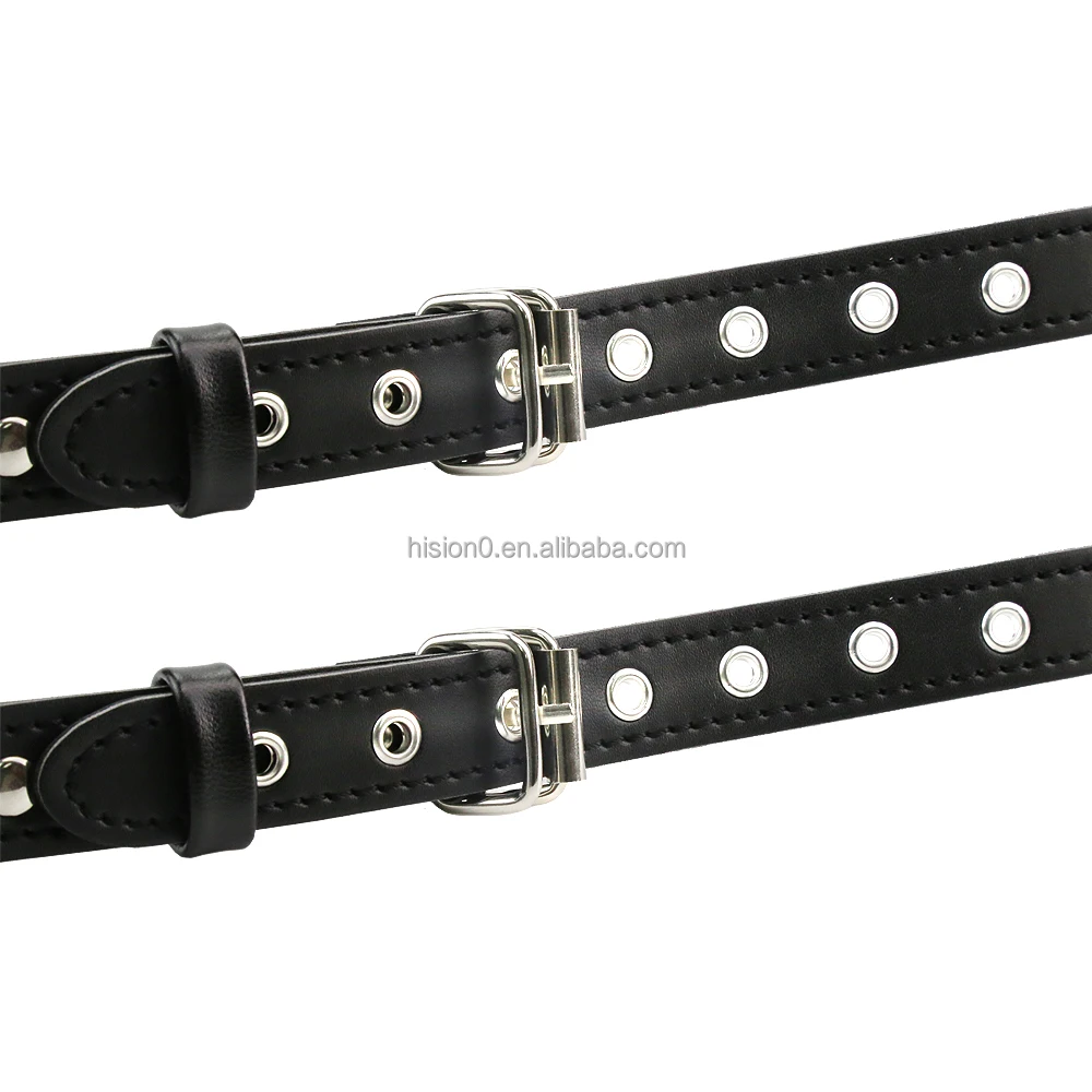 BDSM Body Bondage Restraint Adult Sex Toy Adjustable Black Leather Strap On Harness Breasts With Collar Choker Bondage Neck