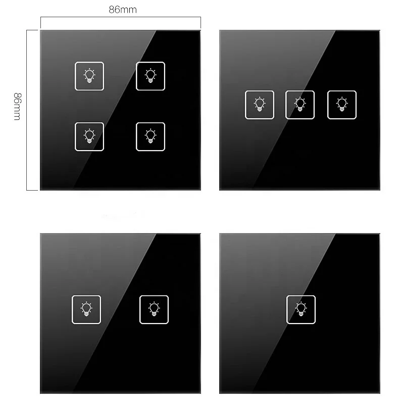 onoff touch wall switch glass panel for light and home appliances