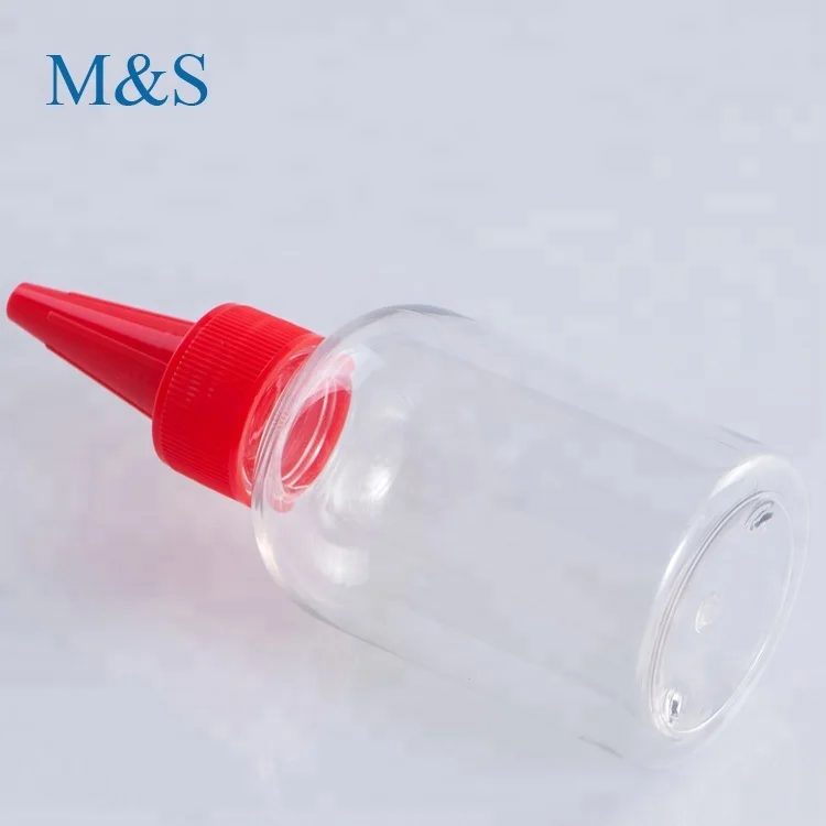 100ml Transparent Boston Round PET Bottle with Cap