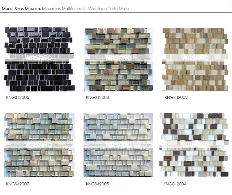 Wall Decor Marble Mix Glass Mosaic Tile Diamond Mosaic