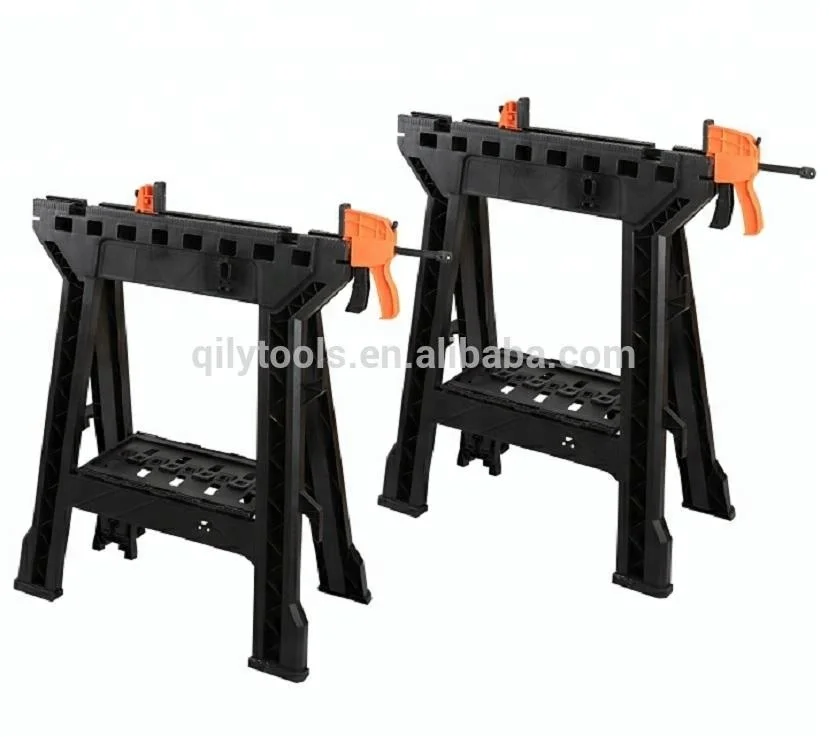 Clamping Sawhorse Plastic Clamping Saw Horse 2 pack