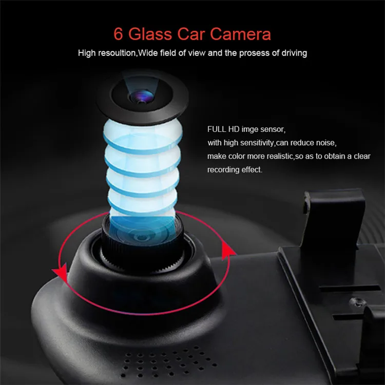 Auto Recorder Video Full HD Front And Rear DVR Dash Camera Dash Cam Car DVR Mirror Dual Lens Rear View Camera Rearview Dashcam