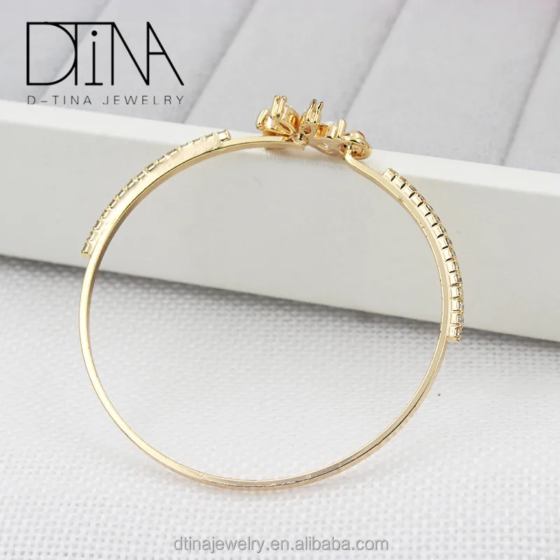 Indian fashion 18 k gold plated charm zircon bracelets wrist bracelet