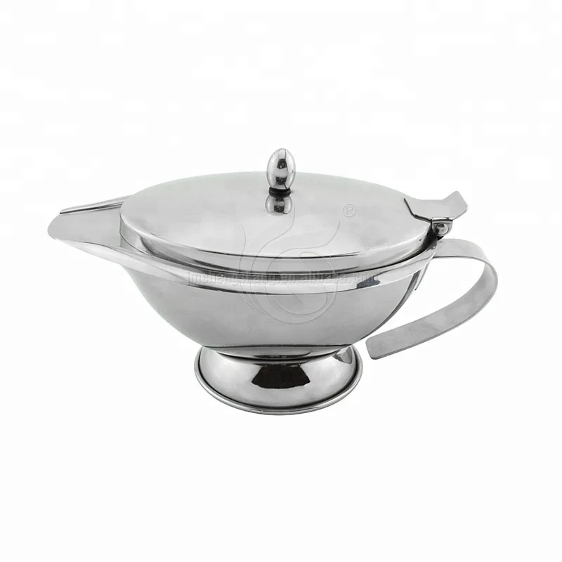 Kitchen Accessory Ergonomic Handle Steak Sauce Pot Gravy Bucket Stainless Steel Sauce Jug Double Insulated Gravy Boat