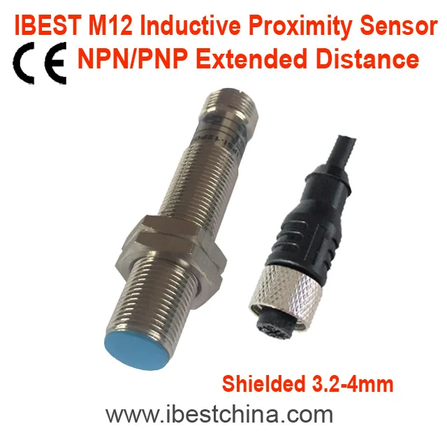 M12 Extended Distance Flush 4mm Inductive Proximity Switch Sensor NPN/PNP 5V/12V/24Vdc/AC110V/220V Metal Detector IP67 (IBEST)