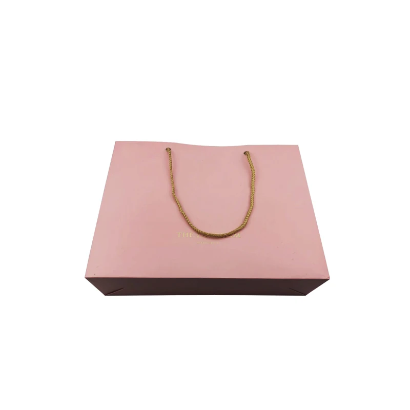 
China Manufacture Pink Color Recycled Gift Paper Bag with Lid 