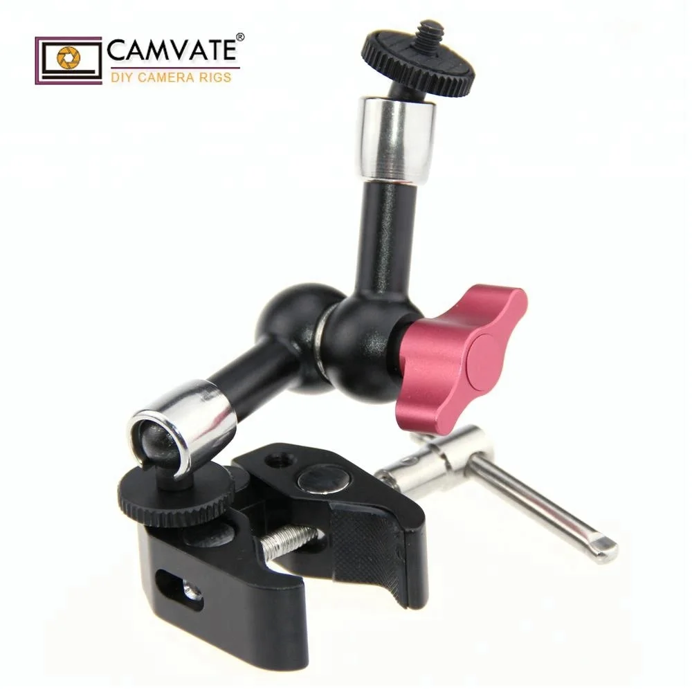 CAMVATE Магия Arm 7 дюймов Артикуляционная Monitor Arm + 1/4 винт адаптер Супер Зажим краб Клещи клип для ЖК DSLR rig камеры