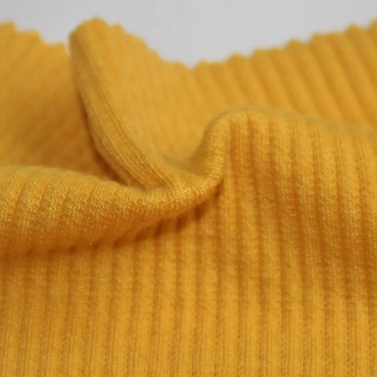 
comfortable hot sale polyester elastic 5x1 rib knitted fabric 